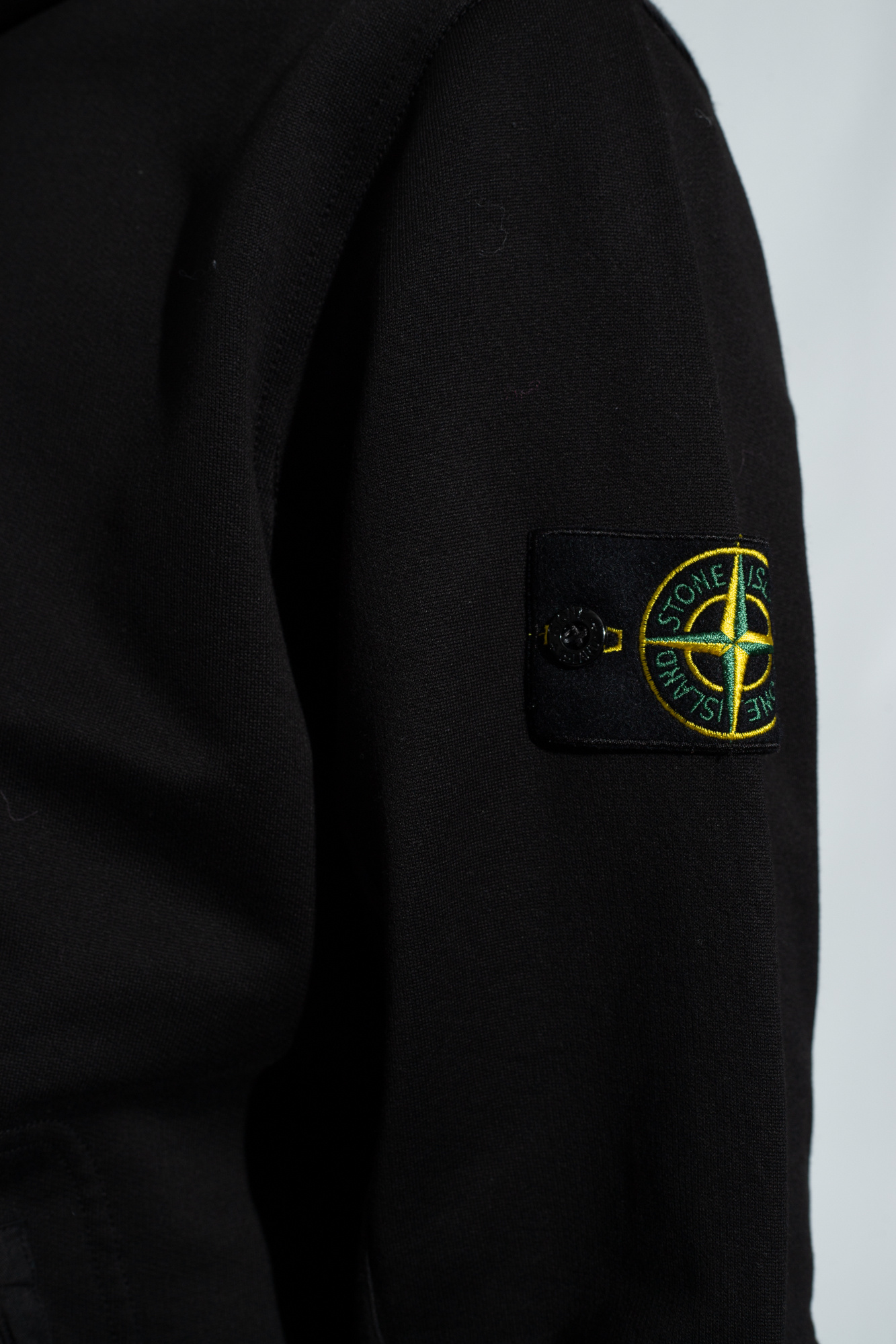 Stone island logo hot sale patch hoodie